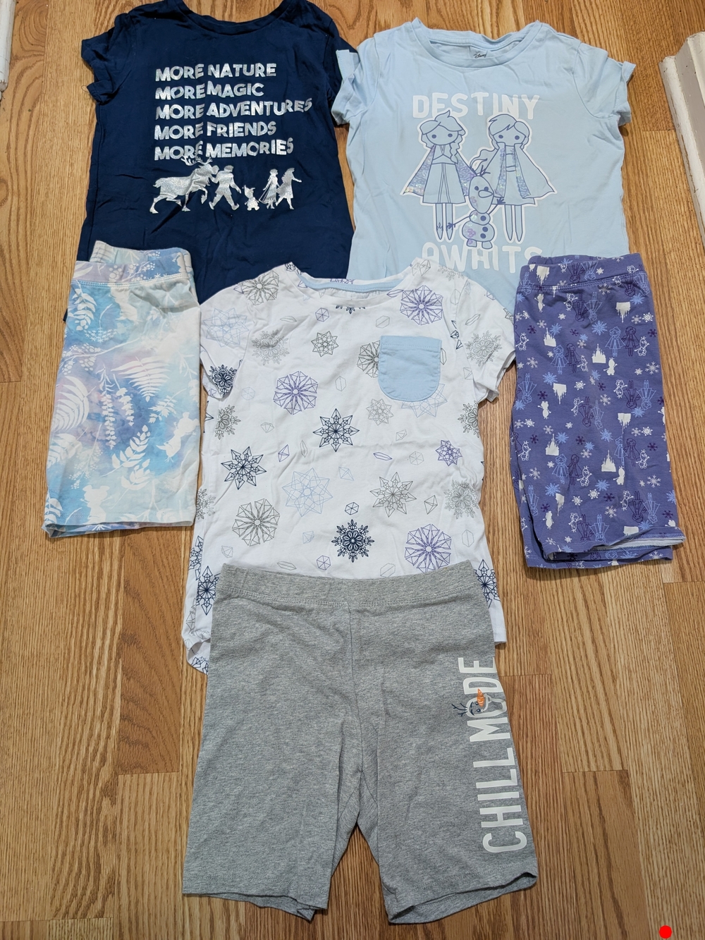 Girls Disney Frozen Elsa Anna T-shirts And Bike Shorts 8/9